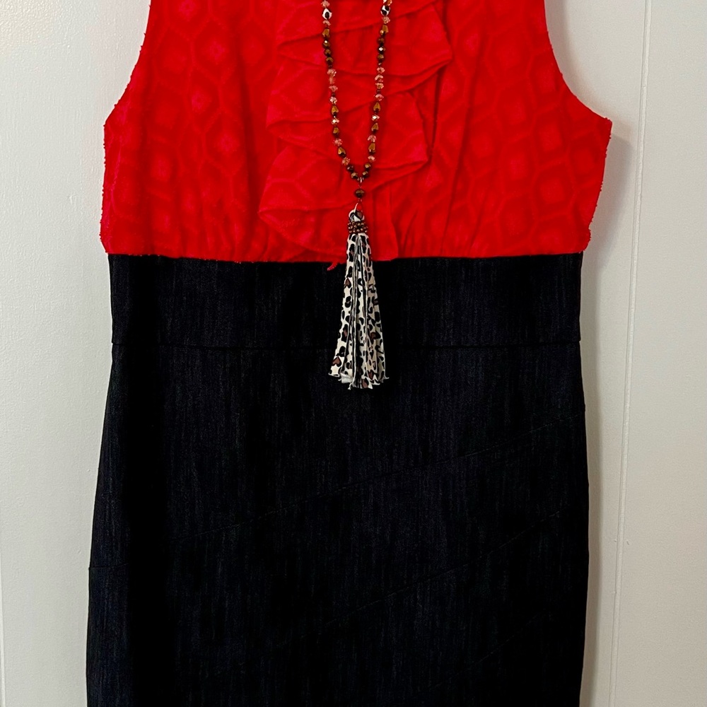 ALYX-Coral and Stretch Denim Sleeveless Dress Size-12